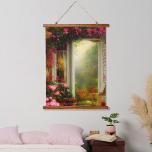 Rose garden gate hanging tapestry