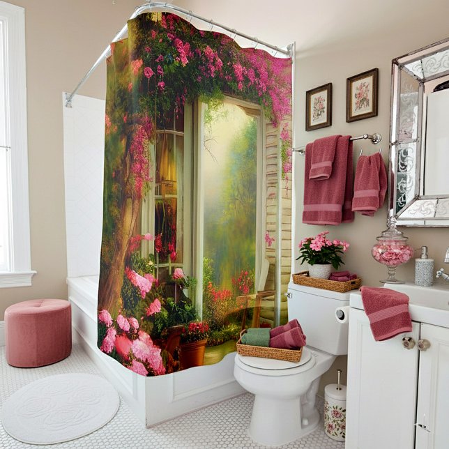 Rose garden gate  shower curtain (Creator Uploaded)