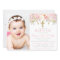 Rose Garden Girl Baptism Photo Invitation