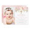 Rose Garden Girl Baptism Photo Invitation