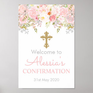 Rose Garden Girl Confirmation Welcome Poster