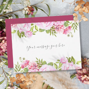 Rose Garden Greenery Personalised Message Thank You Card