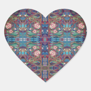 Rose garden heart sticker