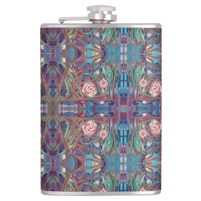 Rose garden hip flask (Front)