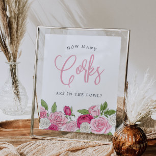 Rosé Garden "How Many Corks" Guessing Game Sign