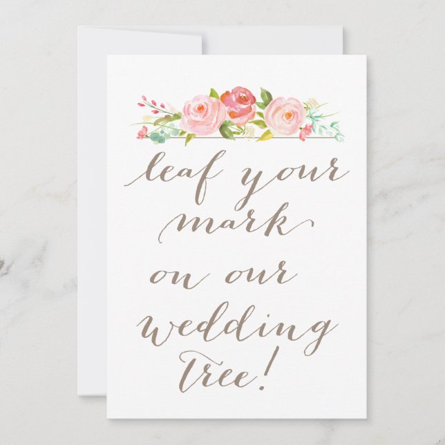 Rose Garden  Leaf Your Mark on our Wedding Tree Invitation (Front)