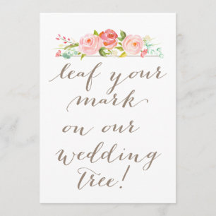 Rose Garden  Leaf Your Mark on our Wedding Tree Invitation