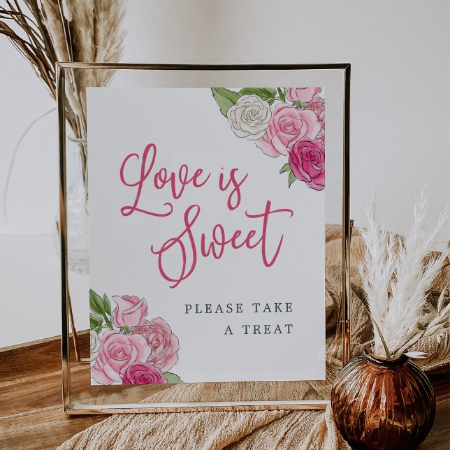 Rosé Garden "Love is Sweet" Favours & Treats Sign (Creator Uploaded)