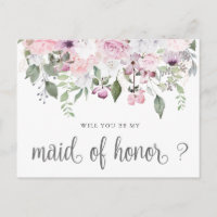 Rose Garden Maid of Honour Invitation Postcard