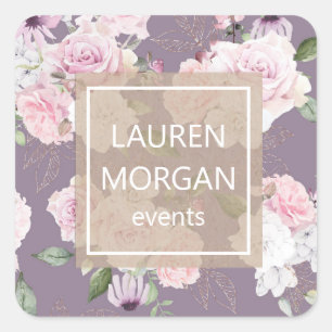 Rose Garden Mauve   Personalised Sticker