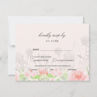 Rose Garden Modern Floral wedding rsvp Card