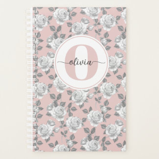 Rose Garden Monogram Pink Planner