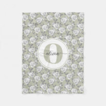 Rose Garden Monogram Sage Green