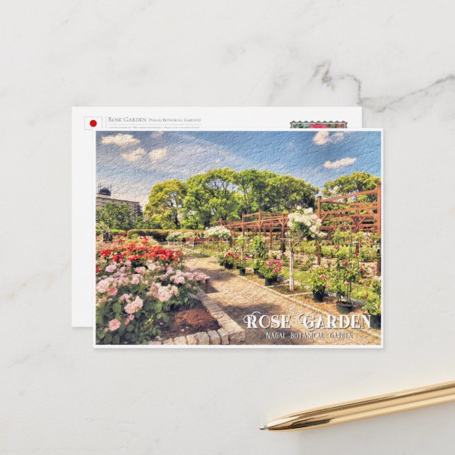 Rose Garden (Nagai Botanical Garden) Postcard (Front/Back In Situ)