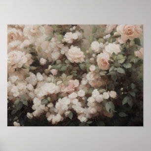 Rose Garden painting - still life painting Poster