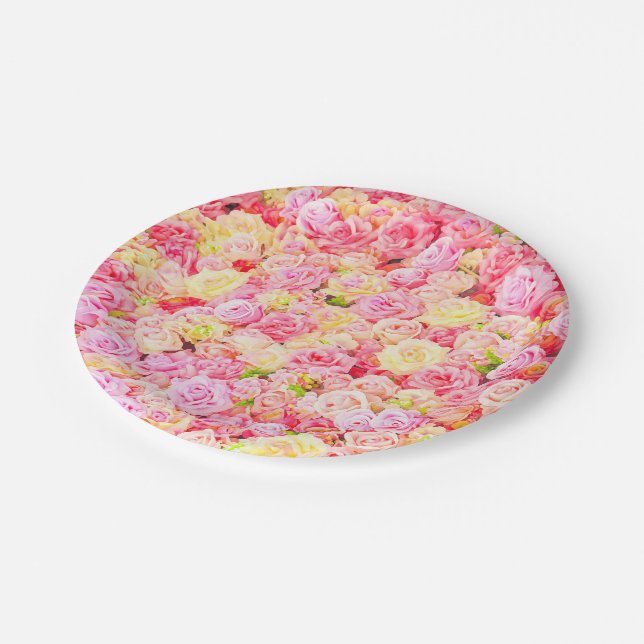 Rose garden paper plate (Angled)