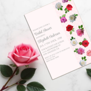 Rose Garden Party Bridal Shower Acrylic Invitations