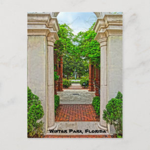 Rose Garden & Peacock Fountain Winter Park Florida Postcard