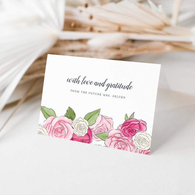 Rosé Garden Personalised Thank You Card (Creator Uploaded)