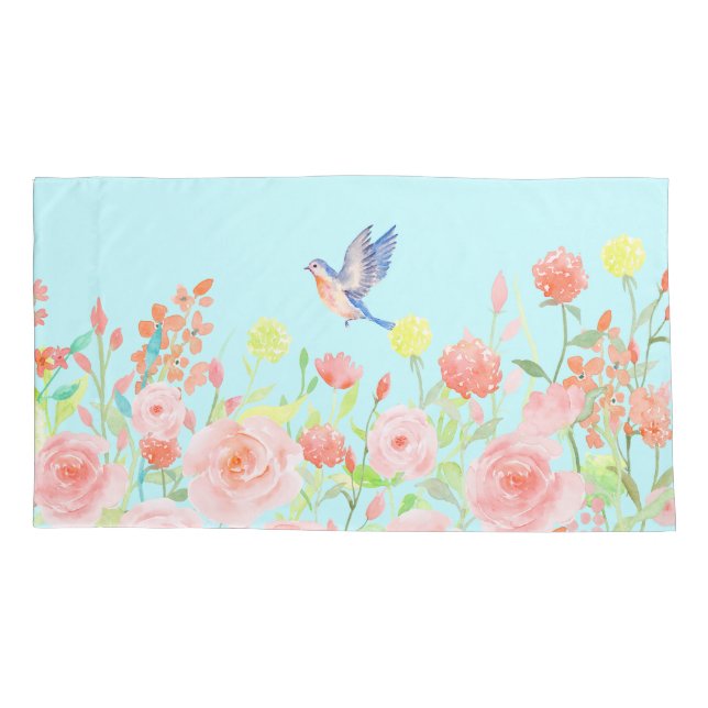 rose garden pillowcase cover reversible colour 2 (Back)