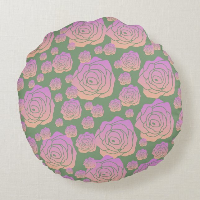 Rose Garden Round Cushion (Back)