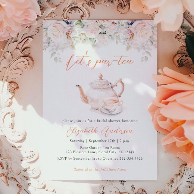 Rose Garden Tea Party Bridal Shower Invitation (Creator Uploaded)