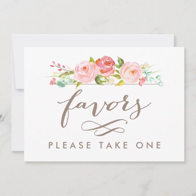 Rose Garden Wedding Favours Please Take One Print (Front)