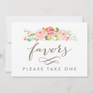 Rose Garden Wedding Favours Please Take One Print