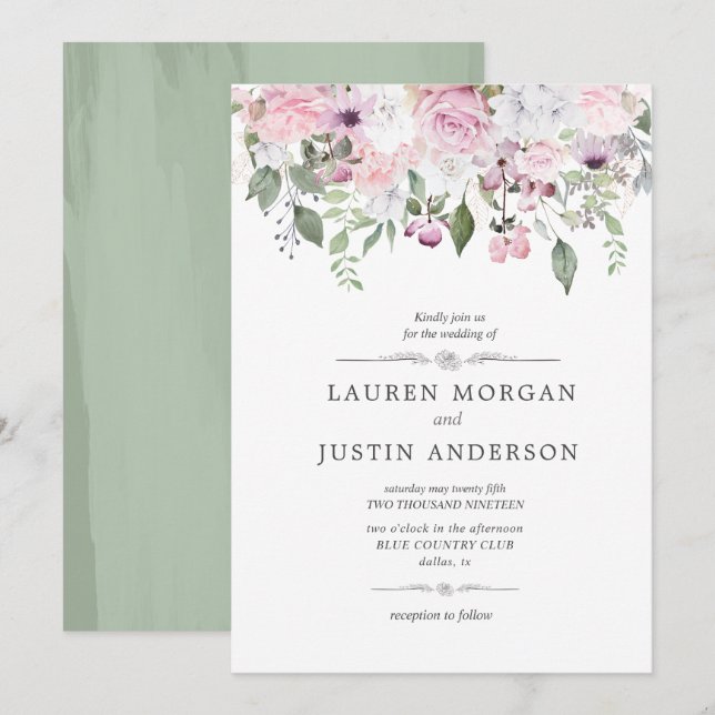 Rose Garden |  Wedding Invitation (Front/Back)