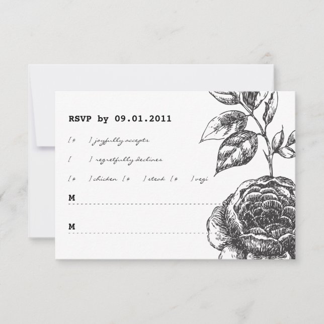 Rose Garden Wedding Invitation RSVP (Front)