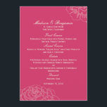 Rose Garden Wedding Menu Card - Pink<br><div class="desc">This contemporary Rose Garden collection features beautiful rose silhouettes that add a classy and elegant style to any wedding theme. This design is also available in other colour schemes. Visit berryberrysweet.com for details. Available items in this design: - Wedding Invitations - RSVP card - Table Seating/Place Cards - Wedding Programs...</div>