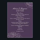 Rose Garden Wedding Menu Card - Purple<br><div class="desc">This contemporary Rose Garden collection features beautiful rose silhouettes that add a classy and elegant style to any wedding theme. This design is also available in other colour schemes. Visit berryberrysweet.com for details. Available items in this design: - Wedding Invitations - RSVP card - Table Seating/Place Cards - Wedding Programs...</div>
