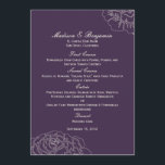Rose Garden Wedding Menu Card - Purple<br><div class="desc">This contemporary Rose Garden collection features beautiful rose silhouettes that add a classy and elegant style to any wedding theme. This design is also available in other colour schemes. Visit berryberrysweet.com for details. Available items in this design: - Wedding Invitations - RSVP card - Table Seating/Place Cards - Wedding Programs...</div>
