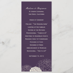 Rose Garden Wedding Program - Purple