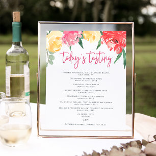 Rosé Garden Wine Tasting Menu Sign