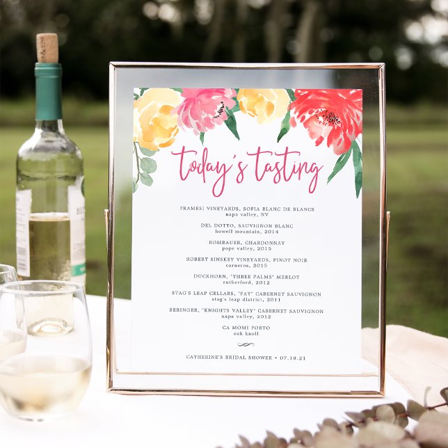 Rosé Garden Wine Tasting Menu Sign (Creator Uploaded)