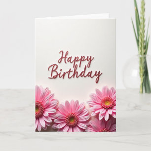 Rose Glitter Birthday Card