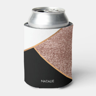 Rose Glitter Geometric Can Cooler