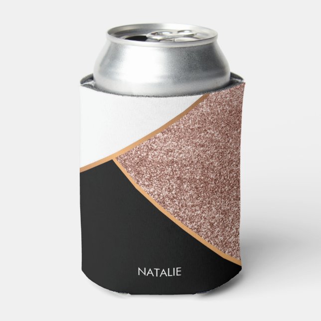 Rose Glitter Geometric Can Cooler (Can Front)