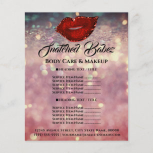 Rose Glitter Kiss Lips Price List Glitter  Flyer