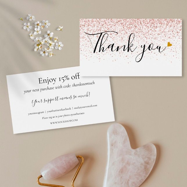 Rose Glitter Thank You For Shopping Discount  (Creator Uploaded)