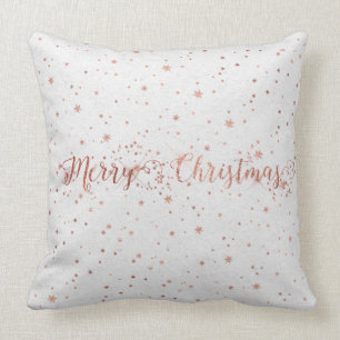 Rose Gol Pink Silver Grey Kraft Merry Christmas Cushion