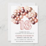 Rose Gold 18th Eighteen Balloon Arch Number Invitation<br><div class="desc">This design may be personalised in the area provided by changing the photo and/or text. Or it can be customised by clicking Personalise this Template and then choosing the click to customise further option and delete or change the colour of the background, add text, change the text colour or style,...</div>