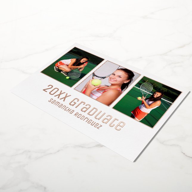 Rose Gold 2025 Graduate 3 Photo Graduation Party (Rotated)