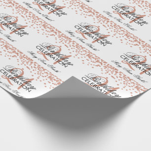 Rose Gold 21st Birthday Faux Glitter Confetti Wrapping Paper
