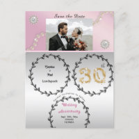 Rose Gold & 30th Pearls Anniversary Save the Date
