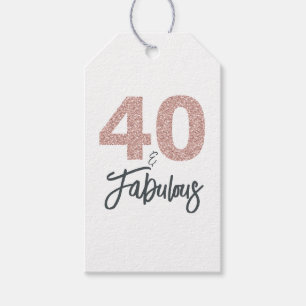 Rose Gold 40 and Fabulous 40th Birthday Gift Tags