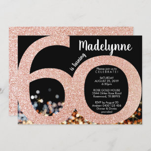 Rose Gold 60th Birthday Invitation - Female 60th