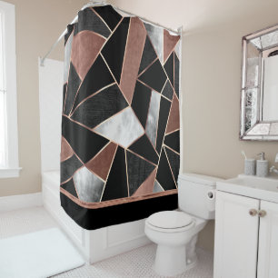 Rose Gold Abstract Pattern Shower Curtain
