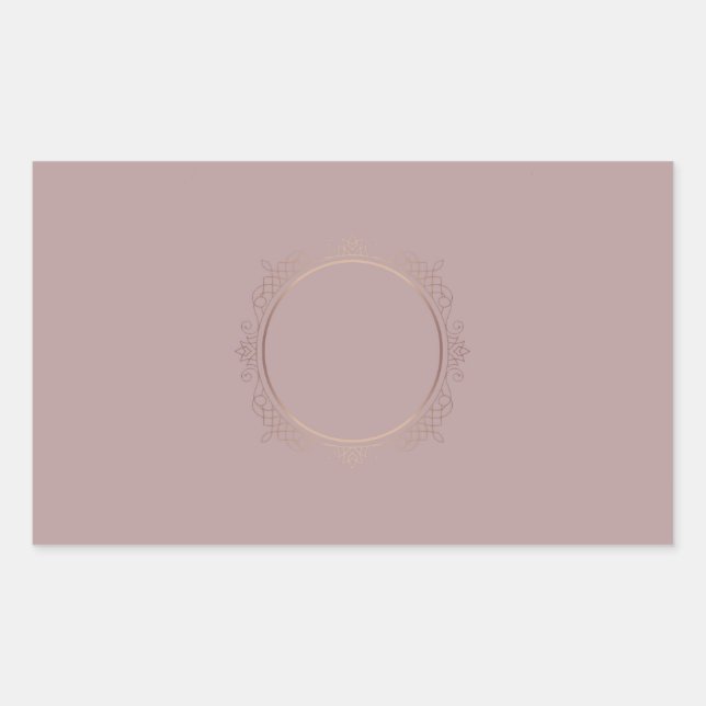 Rose Gold Add Your Text Blank Creative Template Rectangular Sticker (Front)
